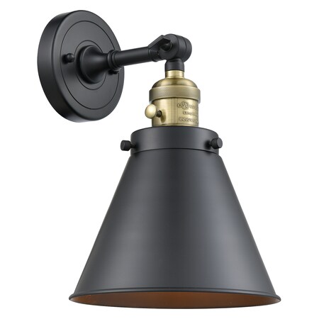 Innovations Lighting 1 Light Appalachian 8 Inch Sconce With A High-Low-Off" Switch.", 697480 203SW-BAB-M13-BK